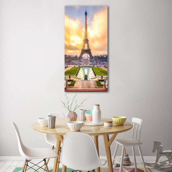 Print on a a glass Eiffel Paris tower