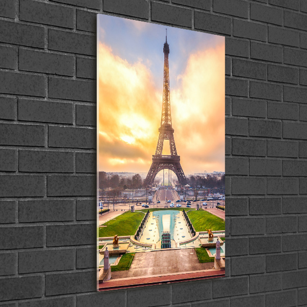 Print on a a glass Eiffel Paris tower