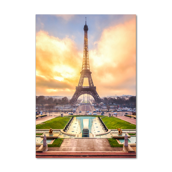 Print on a a glass Eiffel Paris tower