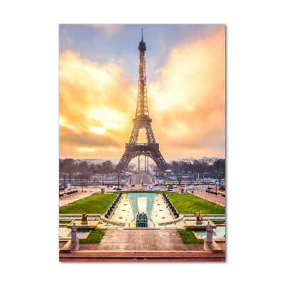 Print on a a glass Eiffel Paris tower