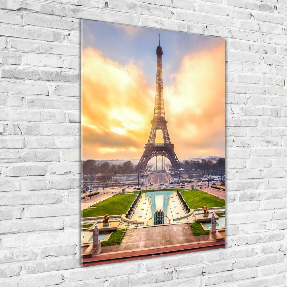 Print on a a glass Eiffel Paris tower