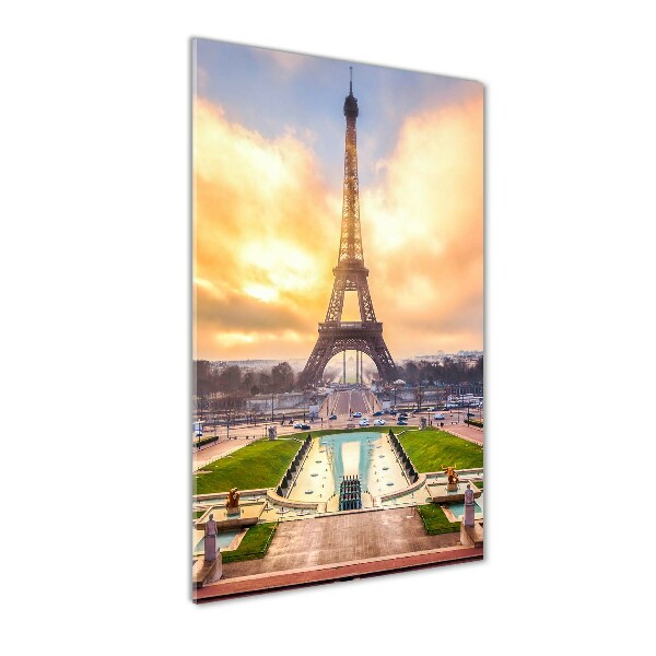 Print on a a glass Eiffel Paris tower