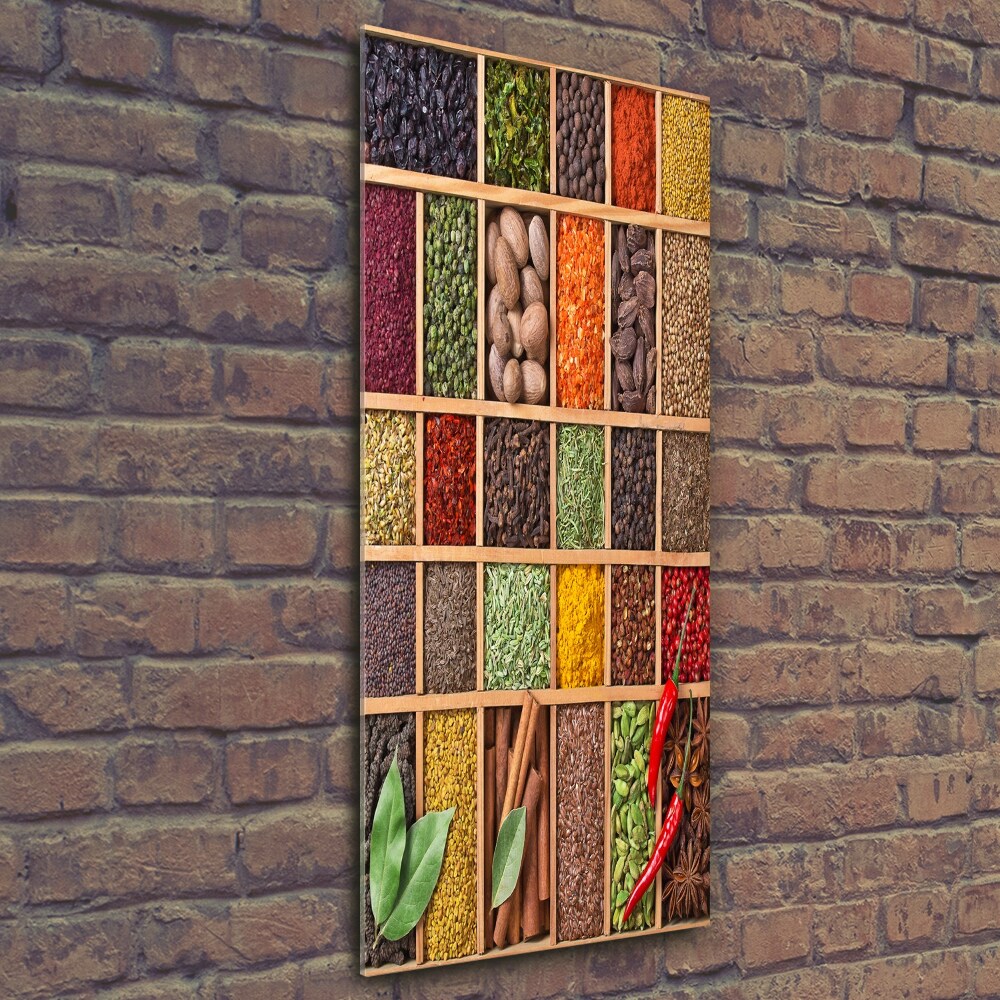 Glass art picture Colorful spices