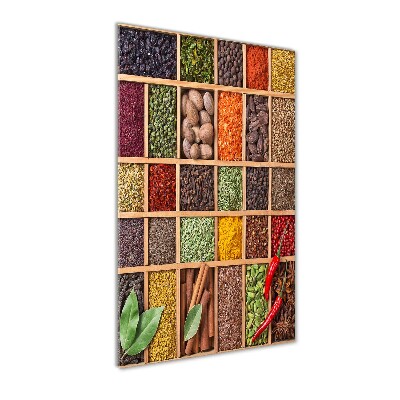 Glass art picture Colorful spices