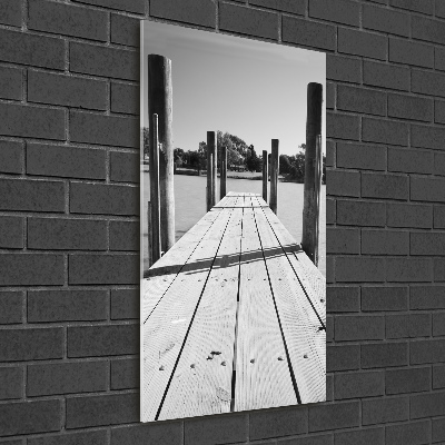 Wall art on glass Wooden pier