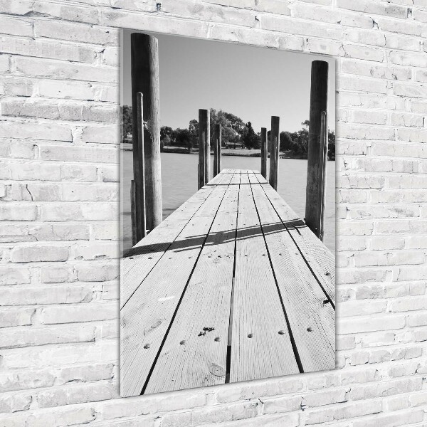 Wall art on glass Wooden pier