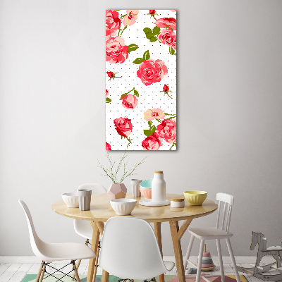 Wall art on glass Wild roses