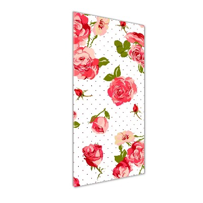 Wall art on glass Wild roses