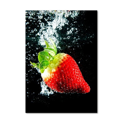 Glass art picture Strawberry underwater