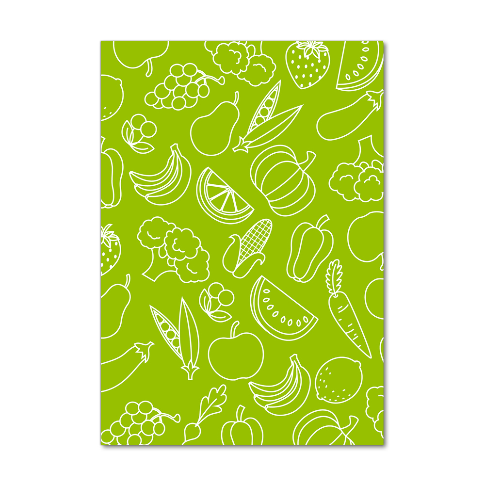 Print on a a glass Vegetables and fruits