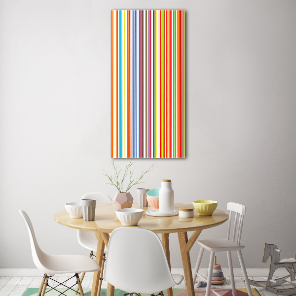 Wall art on glass Colorful stripes