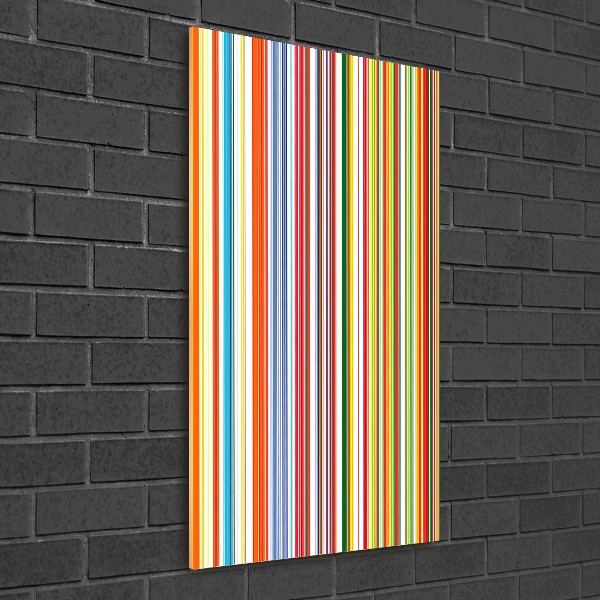 Wall art on glass Colorful stripes