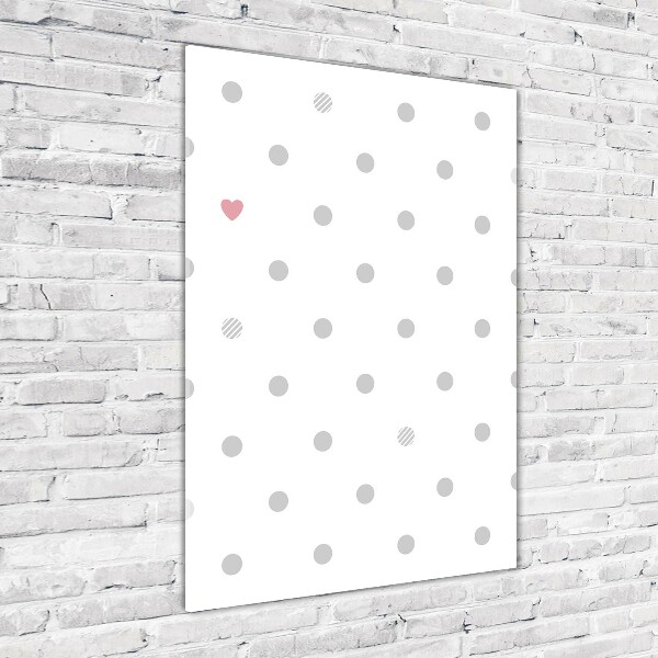 Print on a a glass Dots and hearts