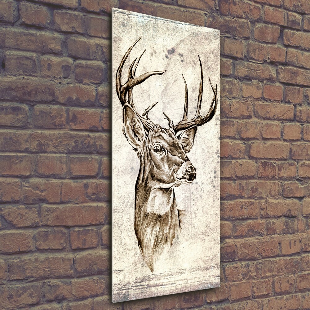 Glass art picture Deer