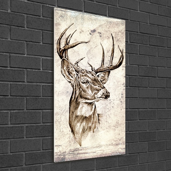 Glass art picture Deer