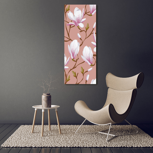 Glass wall art Magnolia