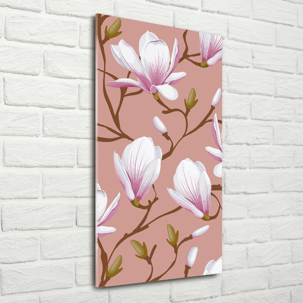 Glass wall art Magnolia