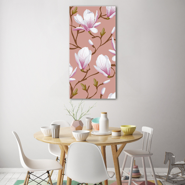 Glass wall art Magnolia