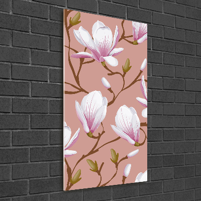 Glass wall art Magnolia