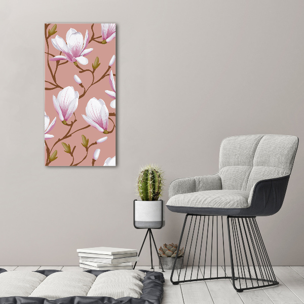 Glass wall art Magnolia