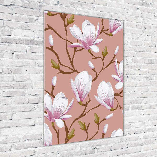 Glass wall art Magnolia