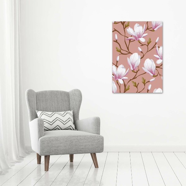 Glass wall art Magnolia