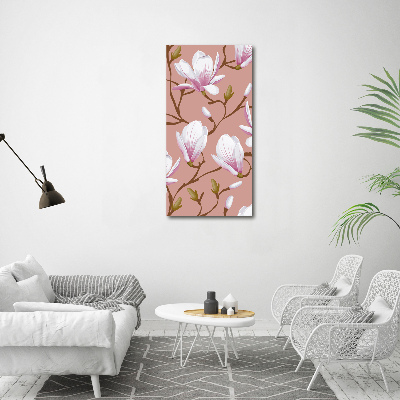 Glass wall art Magnolia