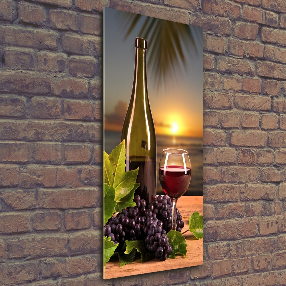 Photo printed on glass Grapes and wine