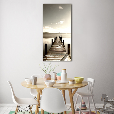 Glass wall art Wooden pier