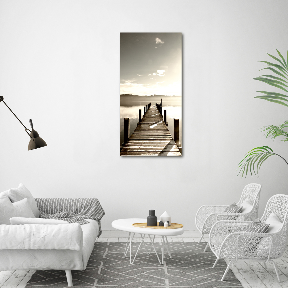 Glass wall art Wooden pier