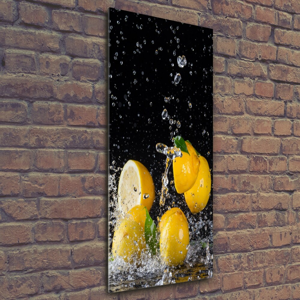 Glass picture wall art Lemon