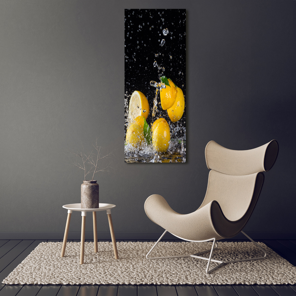 Glass picture wall art Lemon