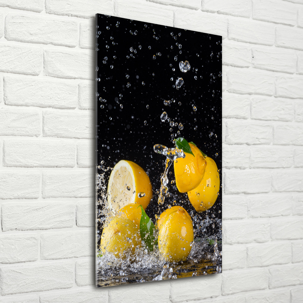 Glass picture wall art Lemon