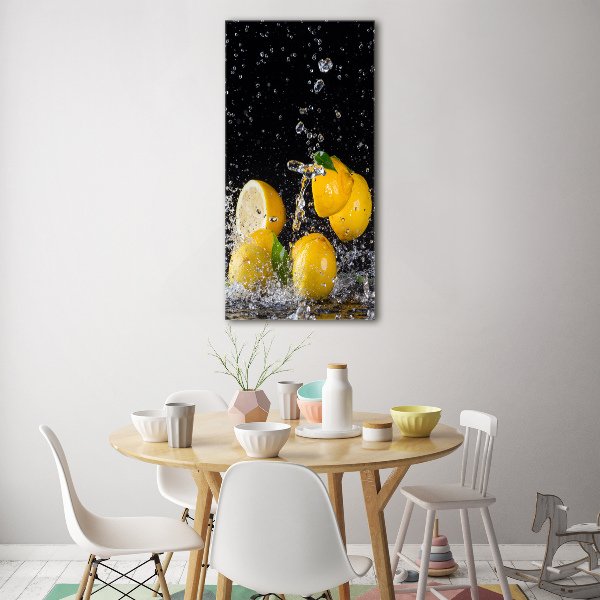 Glass picture wall art Lemon