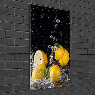 Glass picture wall art Lemon