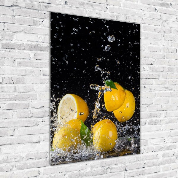 Glass picture wall art Lemon