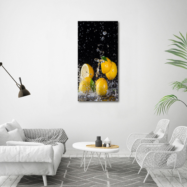 Glass picture wall art Lemon