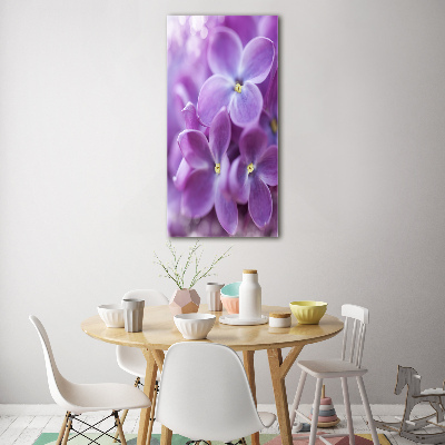 Wall art on glass Lilac flowers