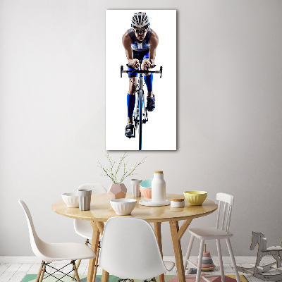 Glass wall art Cyclist