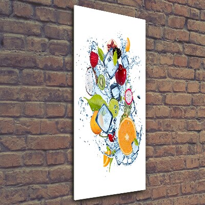 Glass picture wall art Fruit and ice