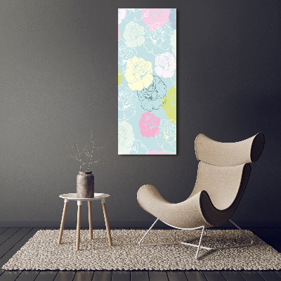 Wall art on glass Roses