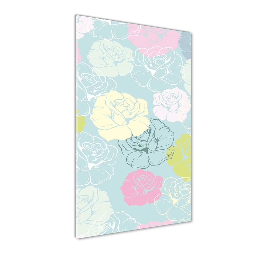 Wall art on glass Roses