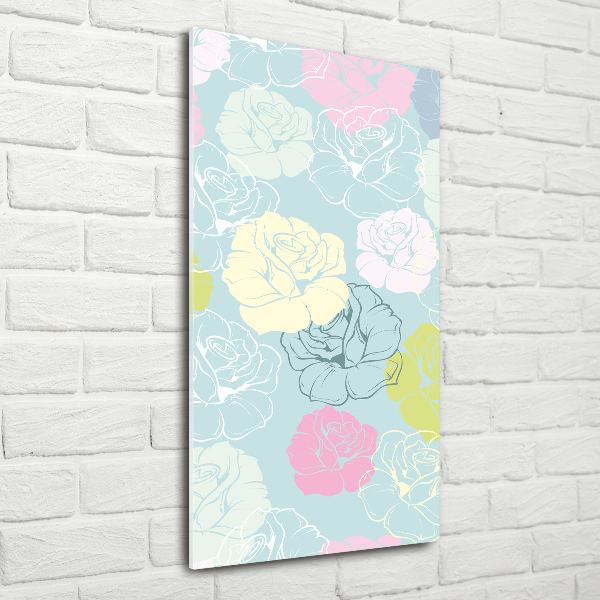 Wall art on glass Roses