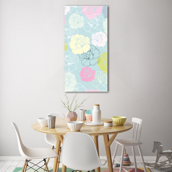 Wall art on glass Roses