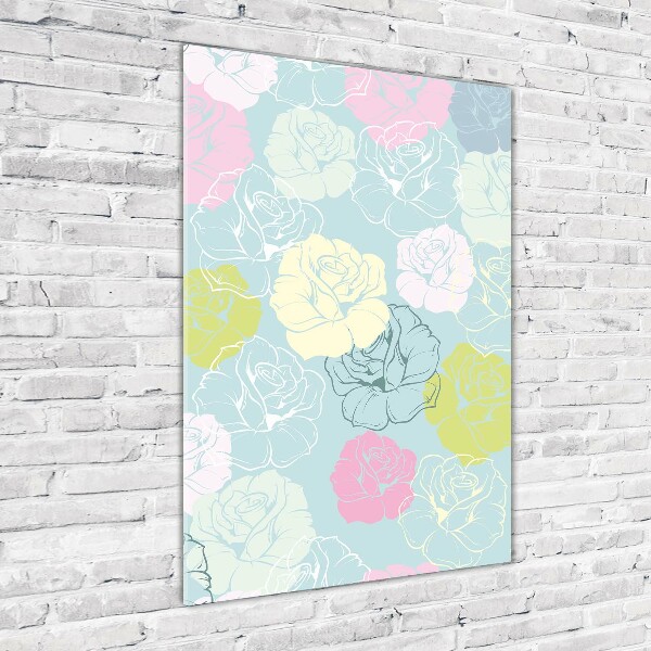 Wall art on glass Roses