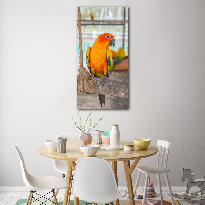 Printed glass wall art Parrot