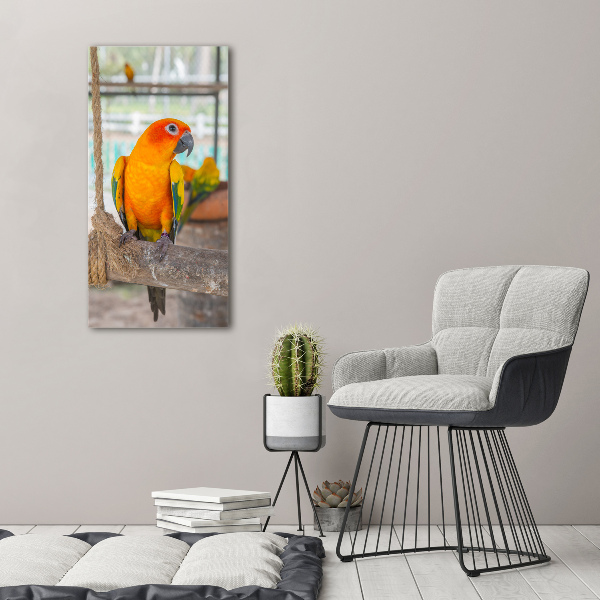 Printed glass wall art Parrot