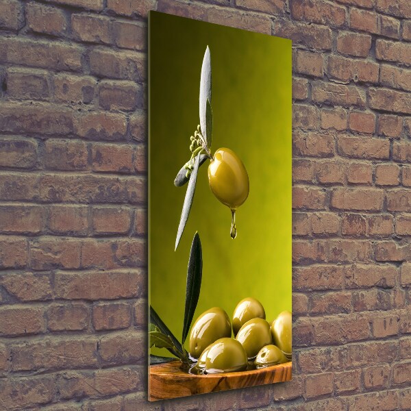 Glass picture wall art olive oil