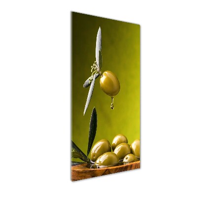 Glass picture wall art olive oil