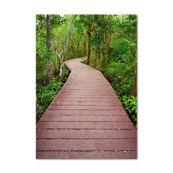 Glass wall art Path in the jungle